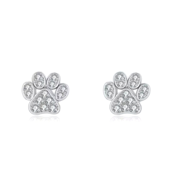 Coset Clearout! Paw Print Stud Earings - Picture 2 of 5